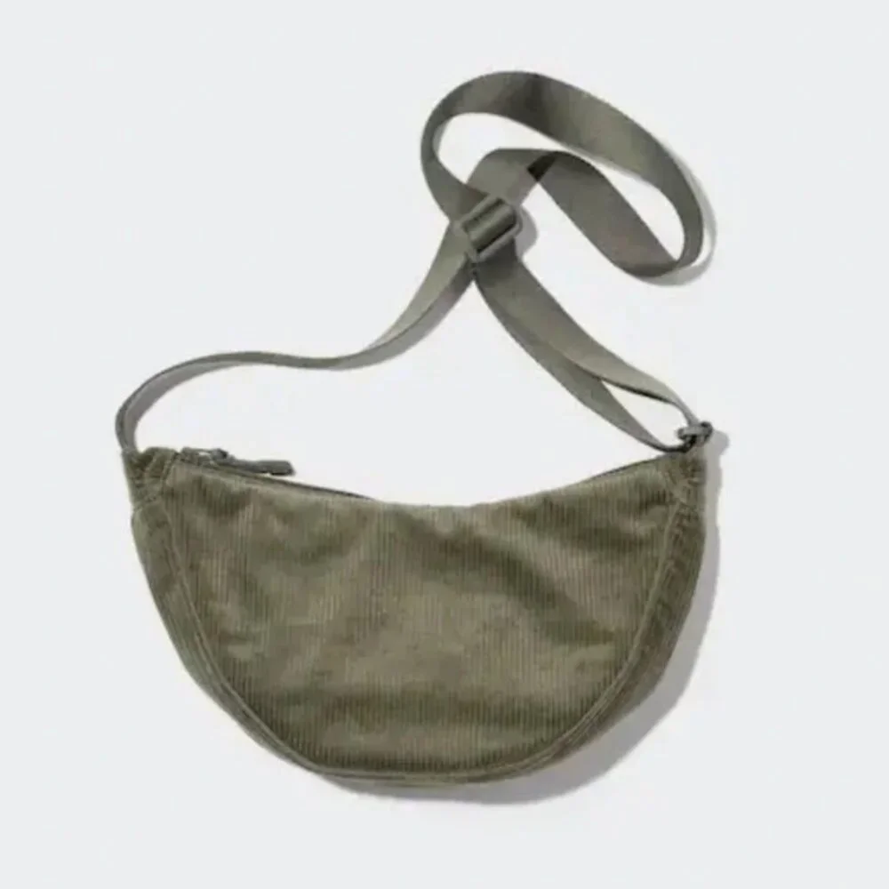 NWT Uniqlo Corduroy Round Crossbody Bag - Olive